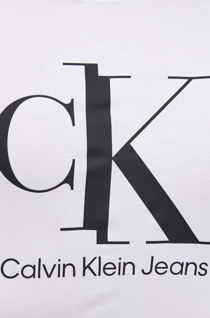 Bavlnené tričko Calvin Klein Jeans J30J319713.PPYY biela