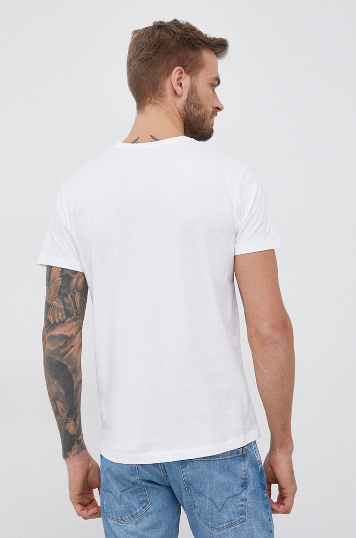 Ρούχα Βαμβακερό μπλουζάκι Pepe Jeans EGGO N EGGO N PM508208.800 λευκό