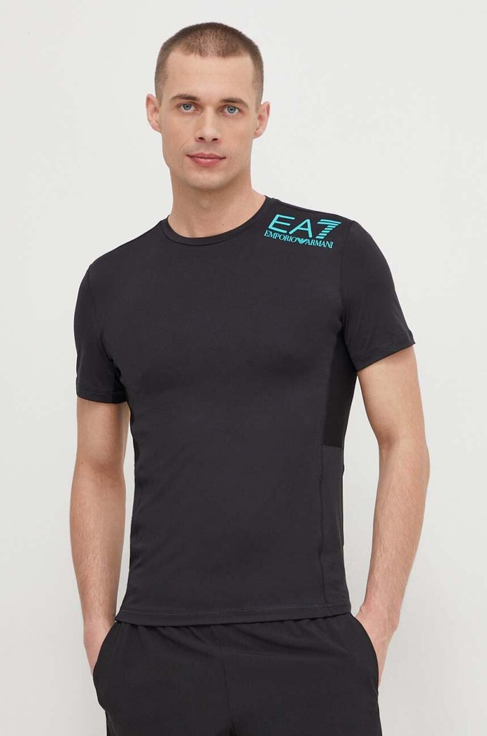 EA7 Emporio Armani t-shirt Training z elastanem czarny 8NPT12.PJ3UZ