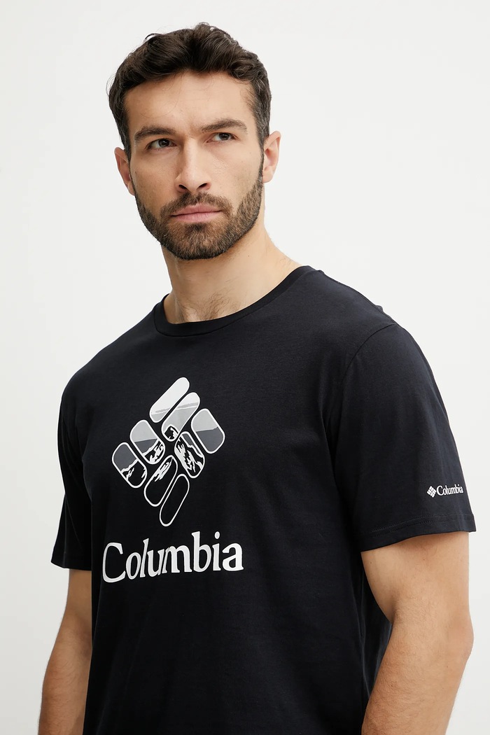 Памучна тениска Columbia черен 1888813.
