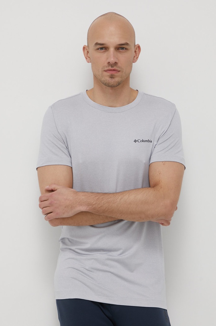 Odzież Columbia T-shirt sportowy Tech Trail Graphic 1930802 szary