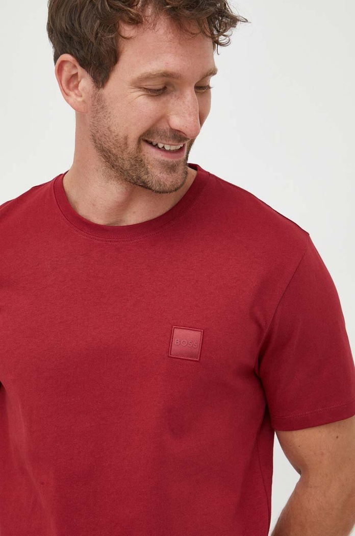 Odzież BOSS Orange t-shirt bawełniany 50472584 bordowy