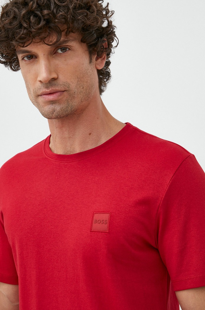 BOSS t-shirt bawełniany BOSS ORANGE regular czerwony 50472584