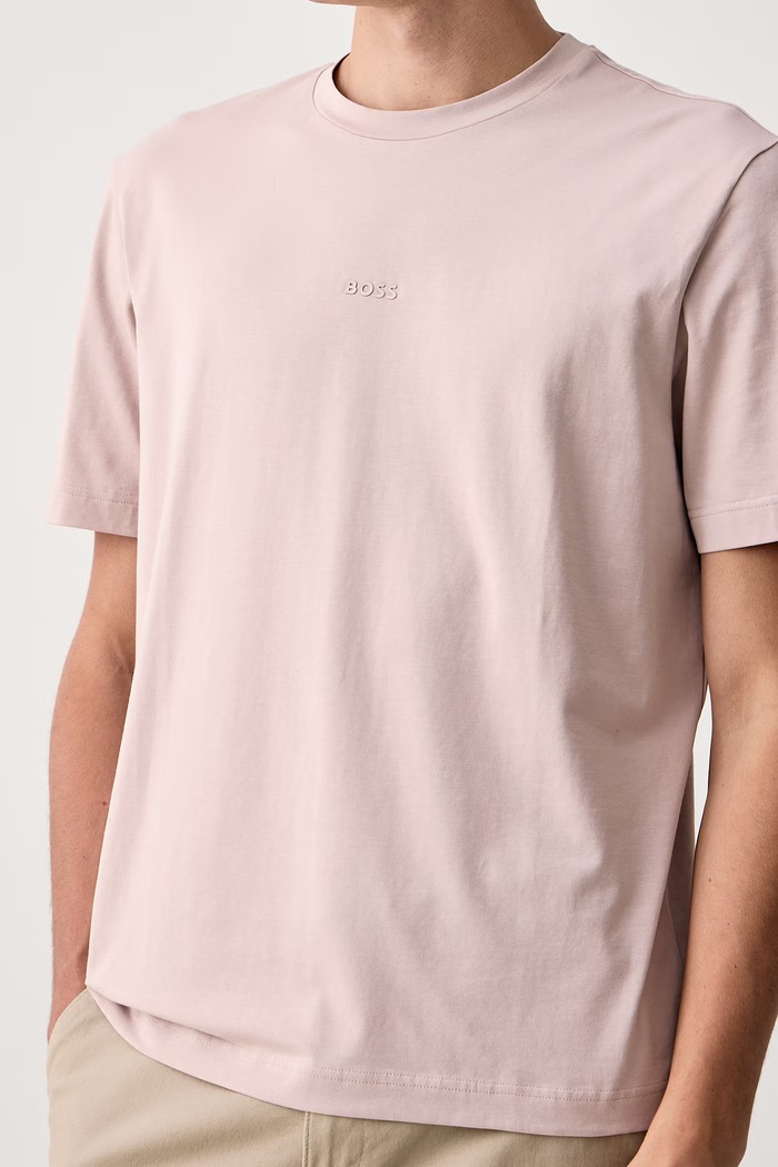 T-shirt męski z bawełną TChup BOSS Orange 50473278 beżowy