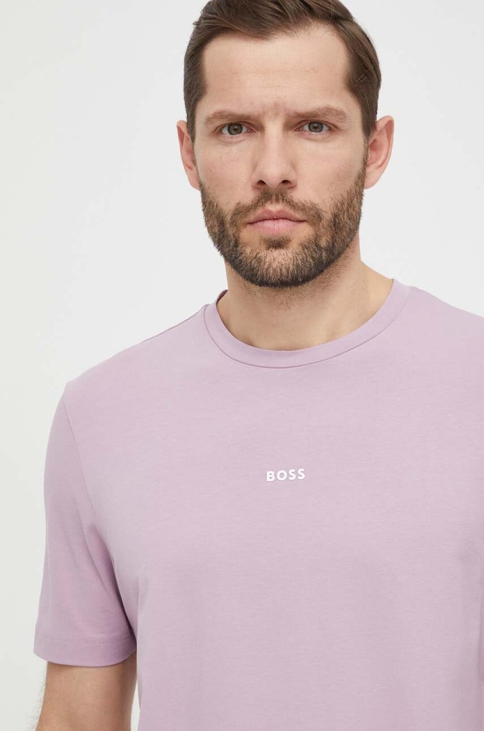 Ρούχα BOSS Orange t-shirt ανδρικό με βαμβάκι TChup 50473278 μωβ