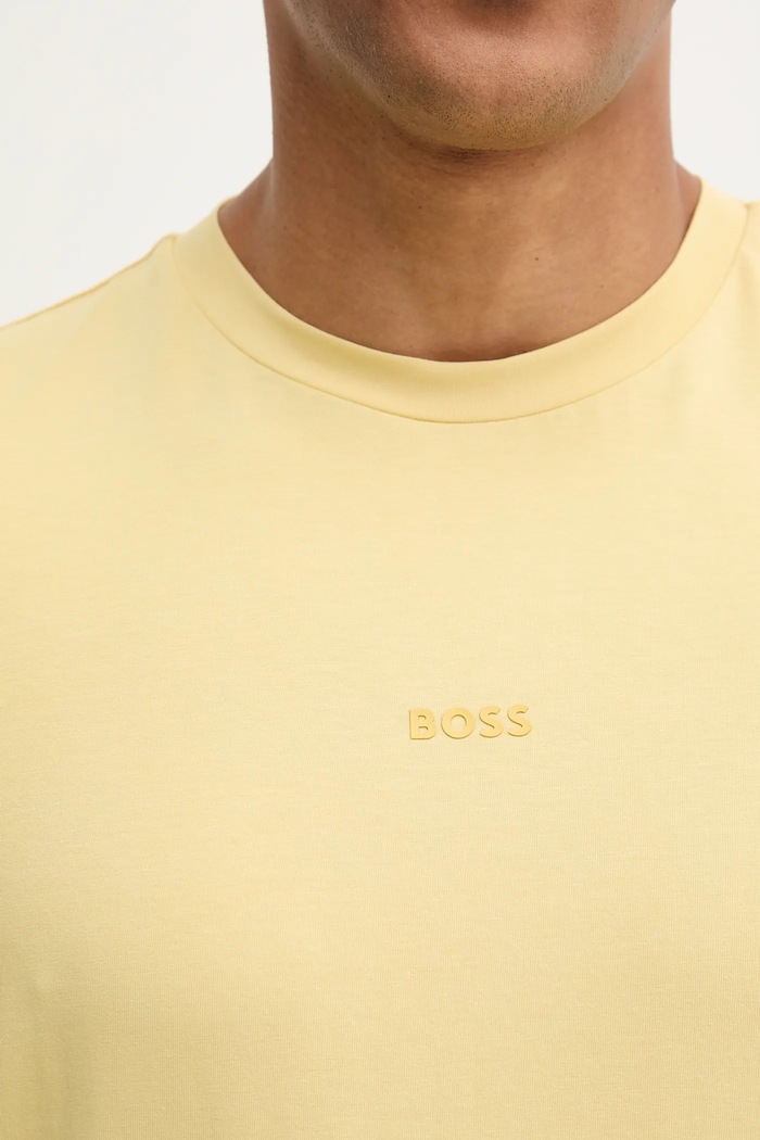 BOSS Orange tricou bărbați din bumbac TChup 50473278 galben
