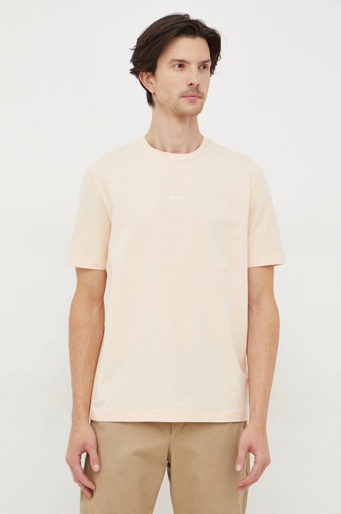 BOSS Orange T-shirt męski z bawełną TChup z elastanem pomarańczowy 50473278