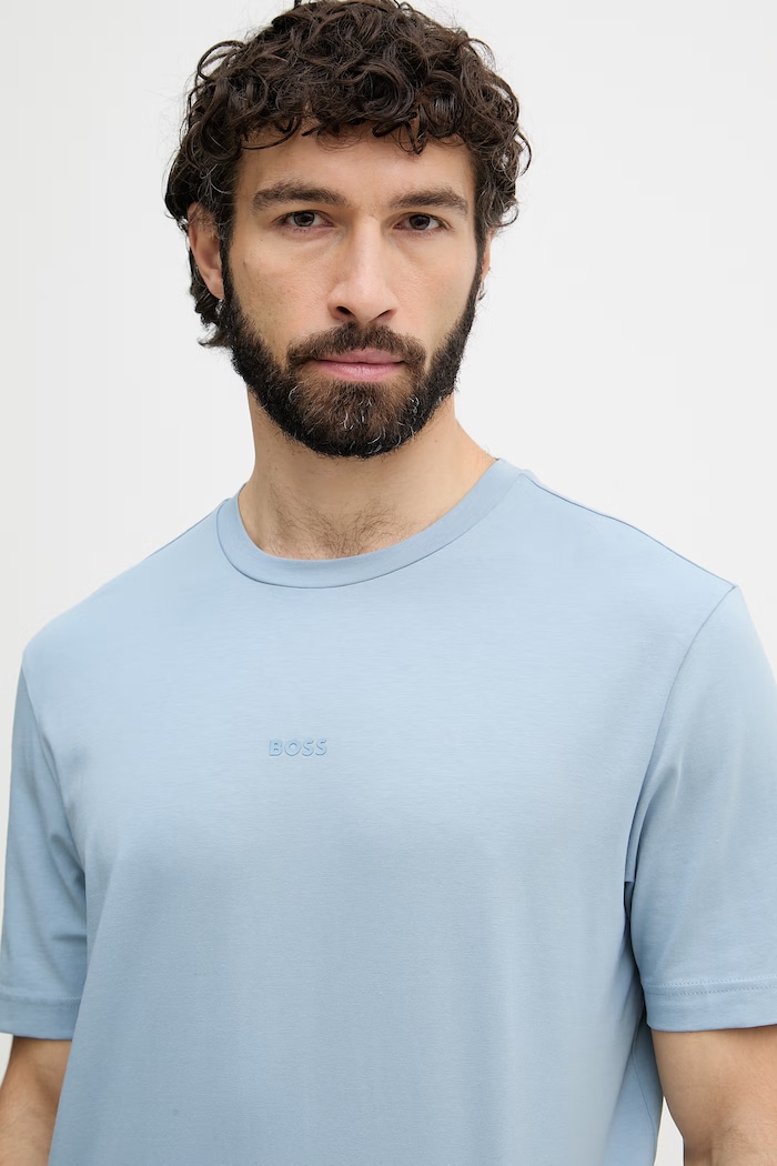 BOSS Orange T-shirt męski z bawełną TChup niebieski 50473278