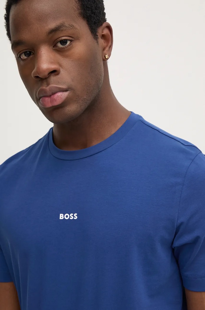BOSS Orange tričko pánské s bavlnou TChup modrá 50473278