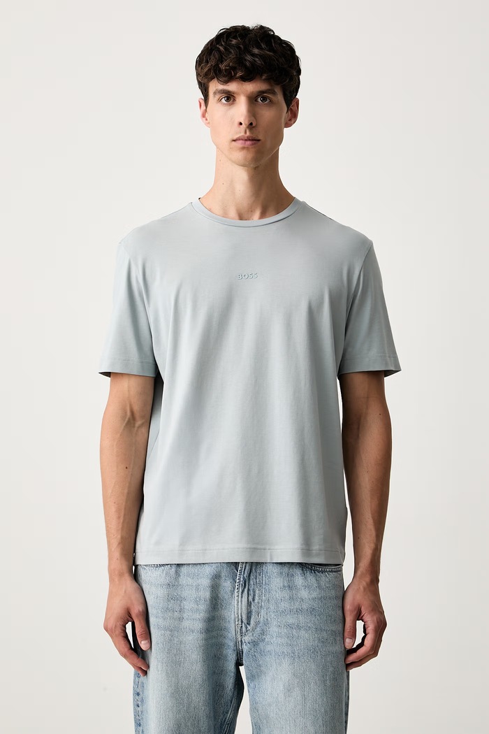 BOSS Orange T-shirt męski z bawełną TChup niebieski 50473278