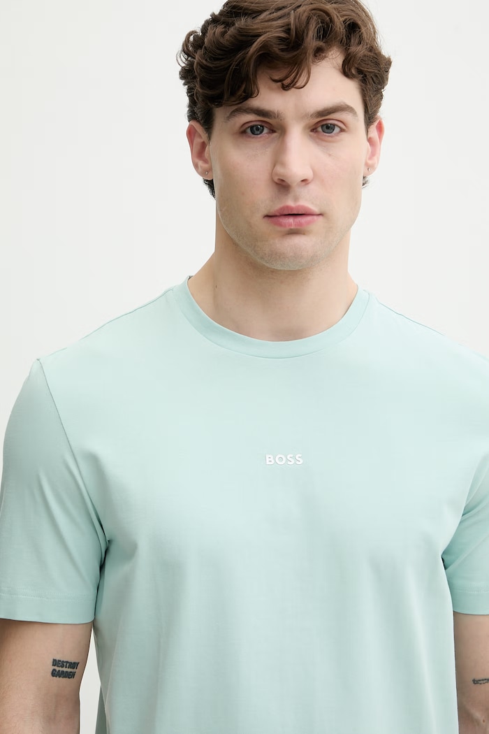BOSS Orange tricou bărbătesc cu bumbac TChup turcoaz 50473278