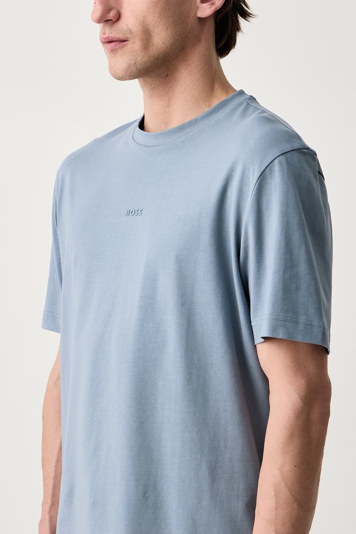 T-shirt męski z bawełną TChup BOSS Orange 50473278 niebieski