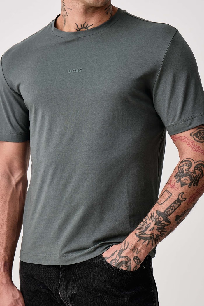 T-shirt męski z bawełną TChup BOSS Orange 50473278 zielony