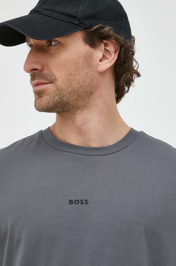 BOSS Orange T-shirt męski z bawełny TChup szary 50473278