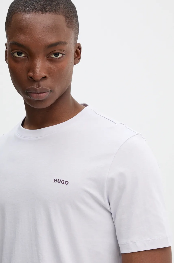 T-shirt ανδρικό βαμβακερό Dero222 HUGO 50466158 μωβ
