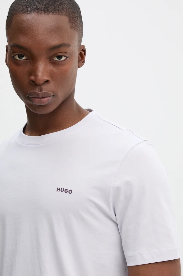 T-shirt ανδρικό βαμβακερό Dero222 HUGO 50466158 μωβ