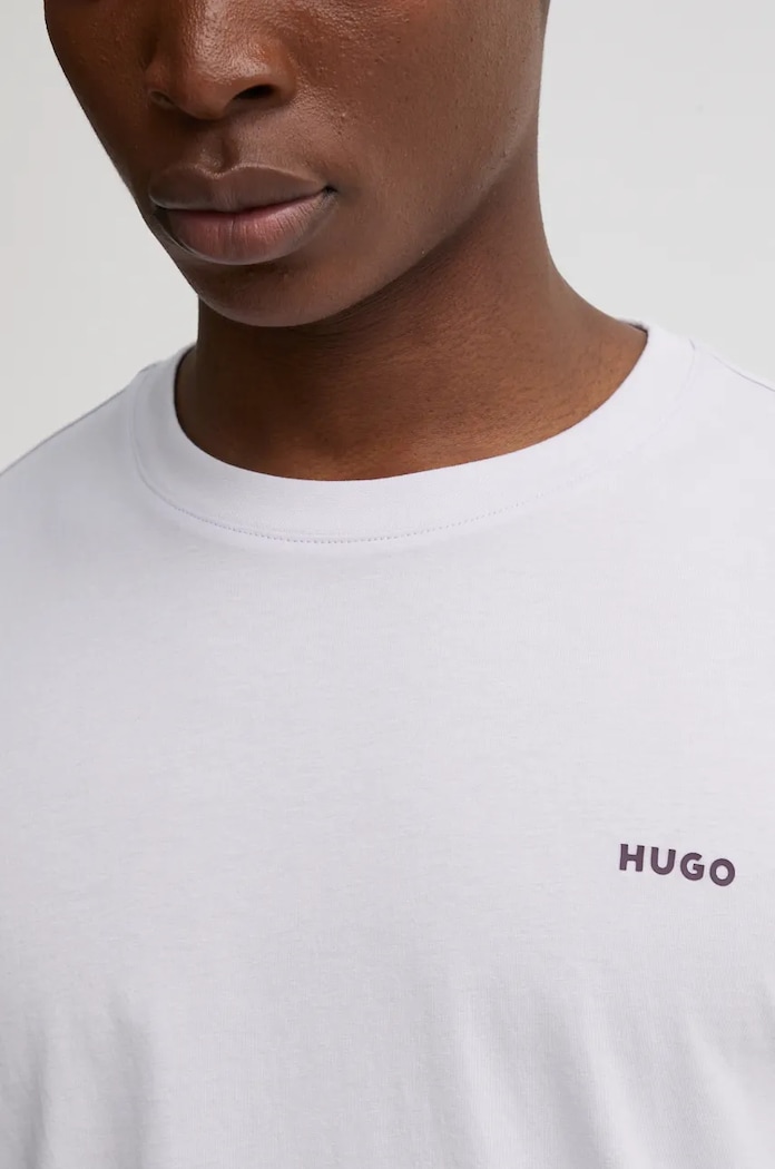 T-shirt ανδρικό βαμβακερό Dero222 HUGO μωβ 50466158