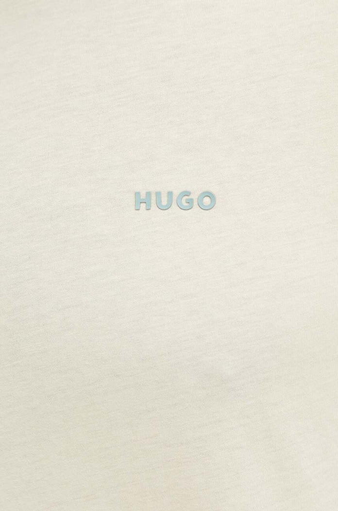 HUGO t-shirt Ανδρικό βαμβακερό Dero222 μπεζ 50466158