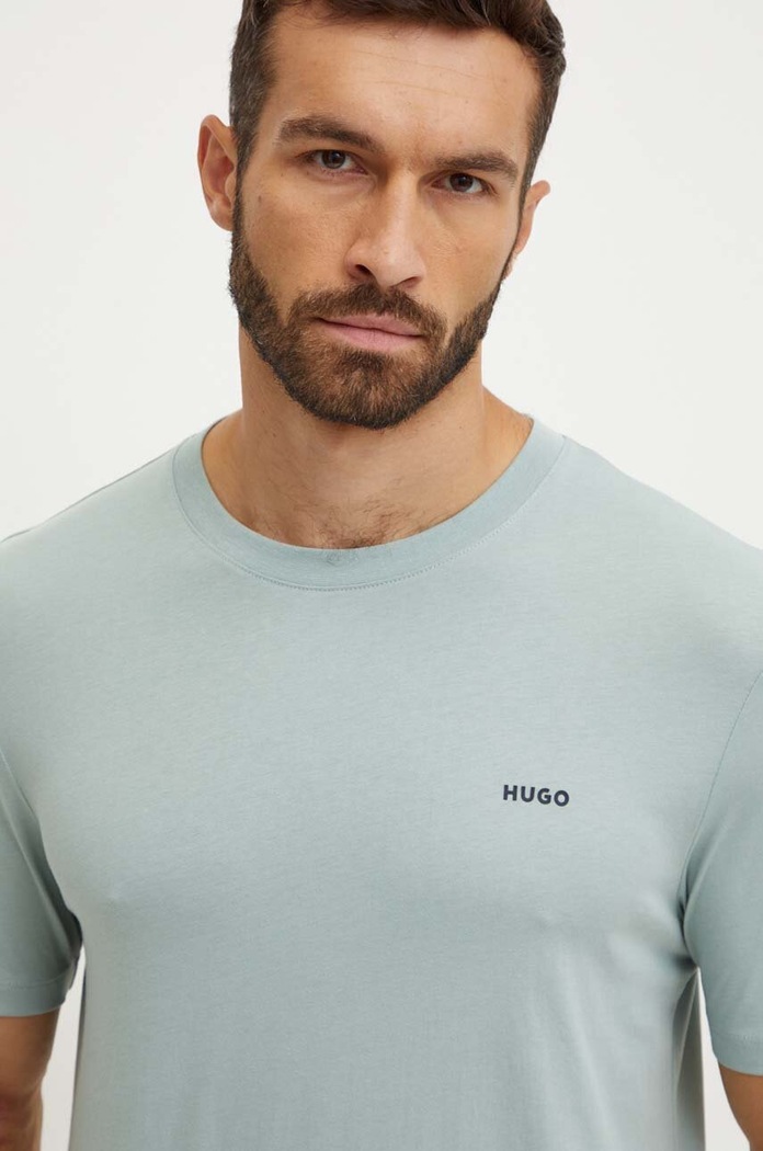 Odzież HUGO T-shirt męski bawełniany Dero222 50466158 szary