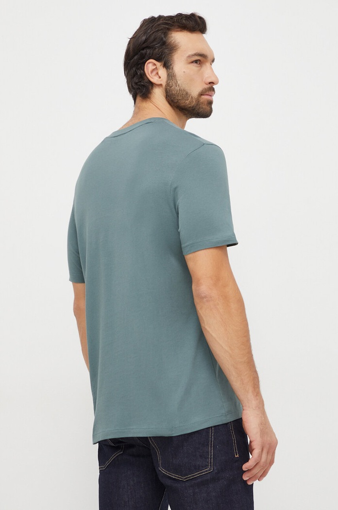 HUGO T-shirt męski bawełniany Dero222 50466158 zielony SS26