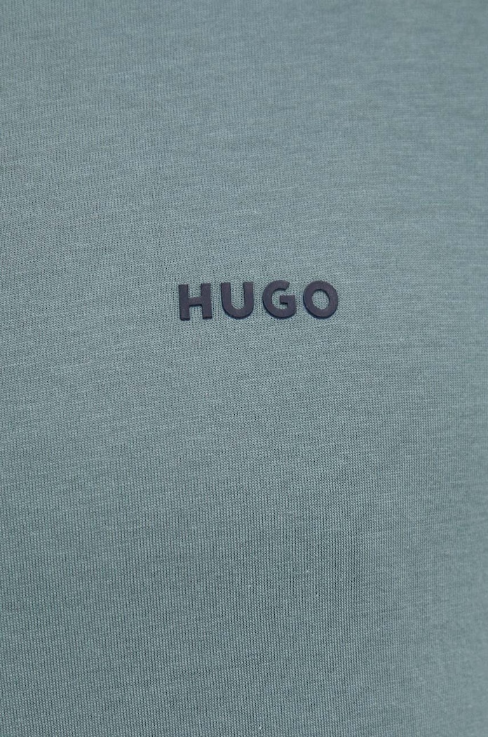 HUGO T-shirt męski bawełniany Dero222 zielony 50466158