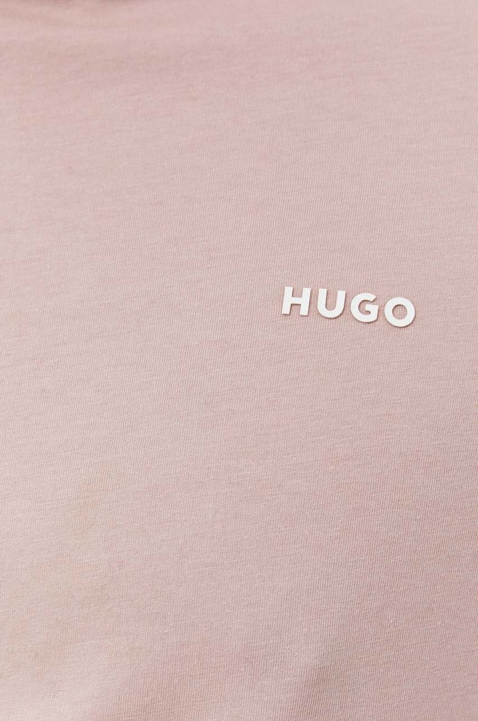 HUGO T-shirt męski bawełniany Dero222 50466158 różowy