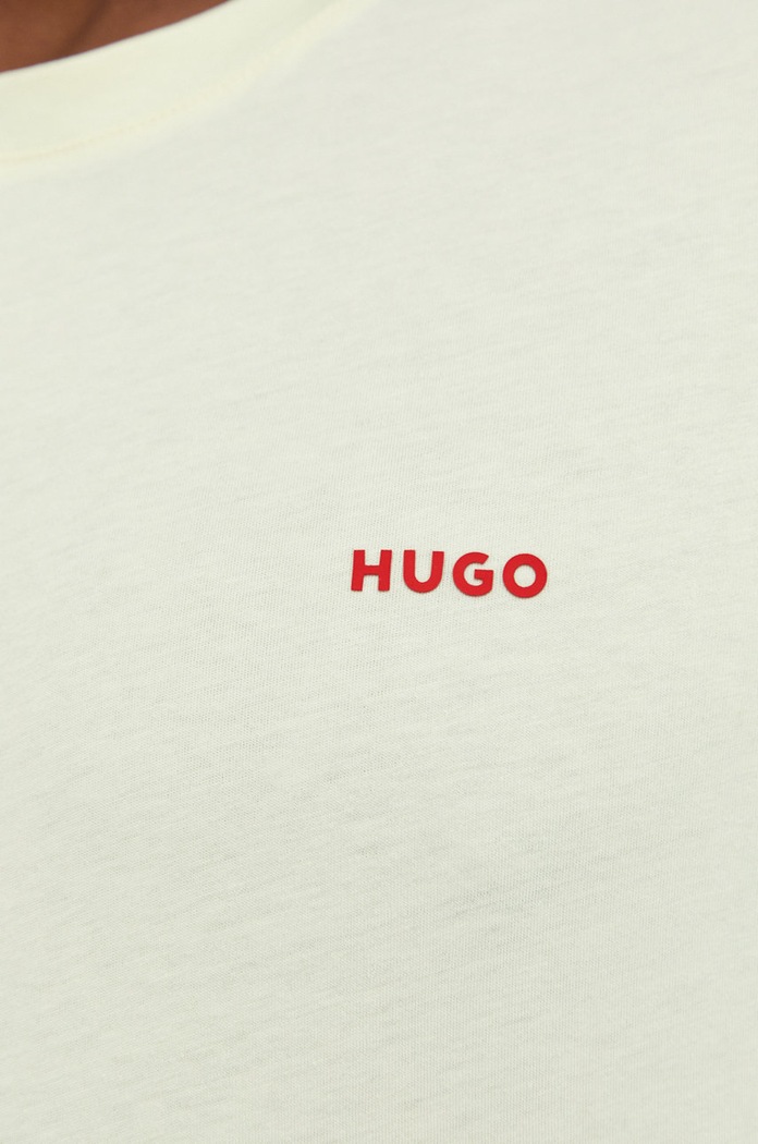 HUGO T-shirt męski bawełniany Dero222 50466158 beżowy