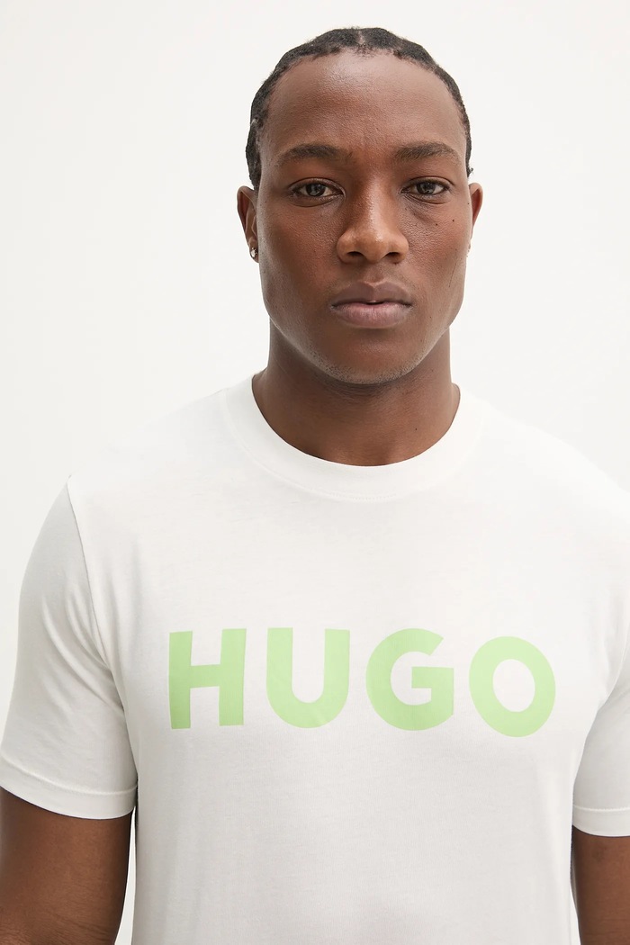 HUGO tričko pánske bavlnené Dulivio 50467556 biela AA00