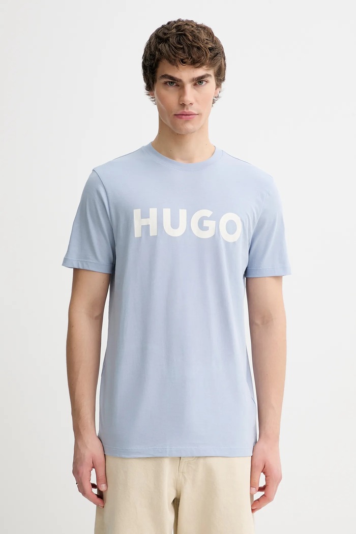 HUGO tričko pánske bavlnené Dulivio relaxed modrá 50467556