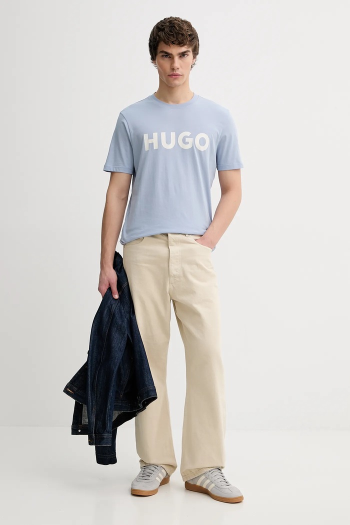 HUGO tričko pánske bavlnené Dulivio 50467556 modrá AA00