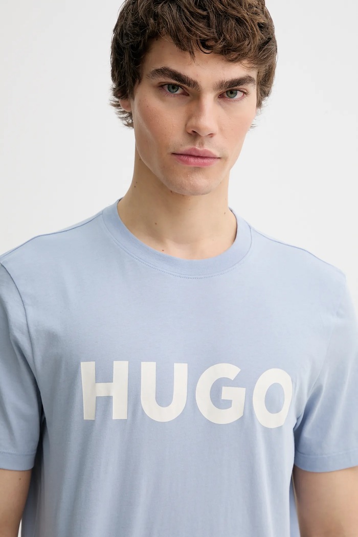 HUGO tričko pánske bavlnené Dulivio modrá 50467556