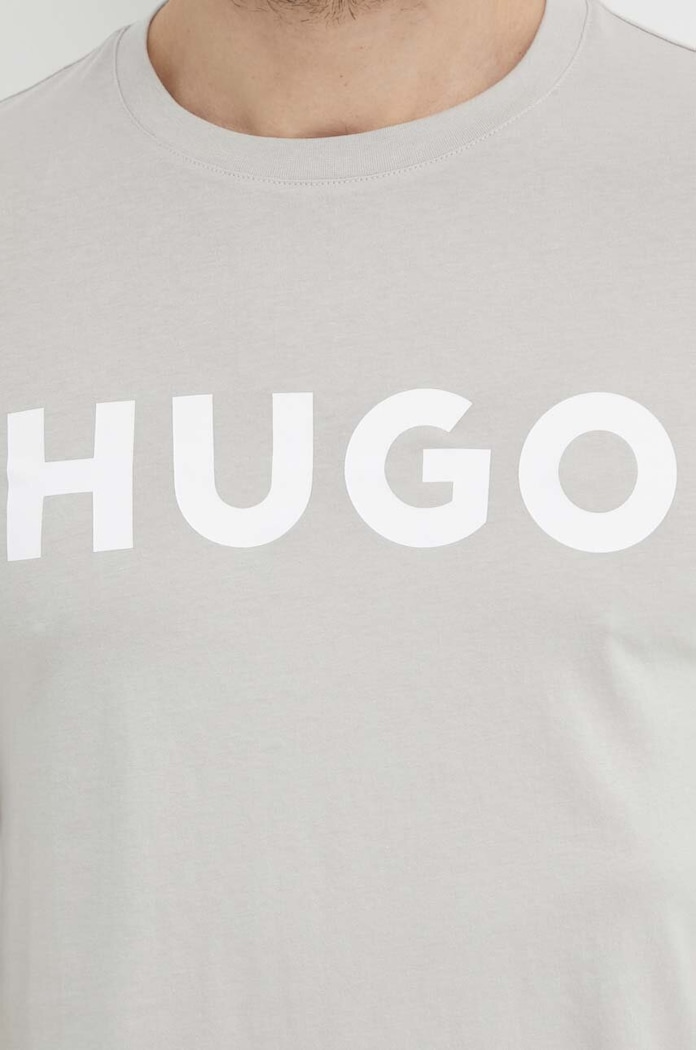 HUGO T-shirt męski bawełniany Dulivio szary 50467556
