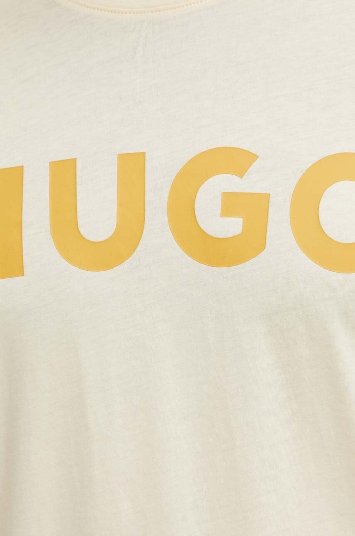 HUGO T-shirt męski bawełniany Dulivio żółty 50467556