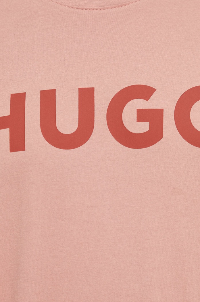 HUGO T-shirt męski bawełniany Dulivio różowy 50467556