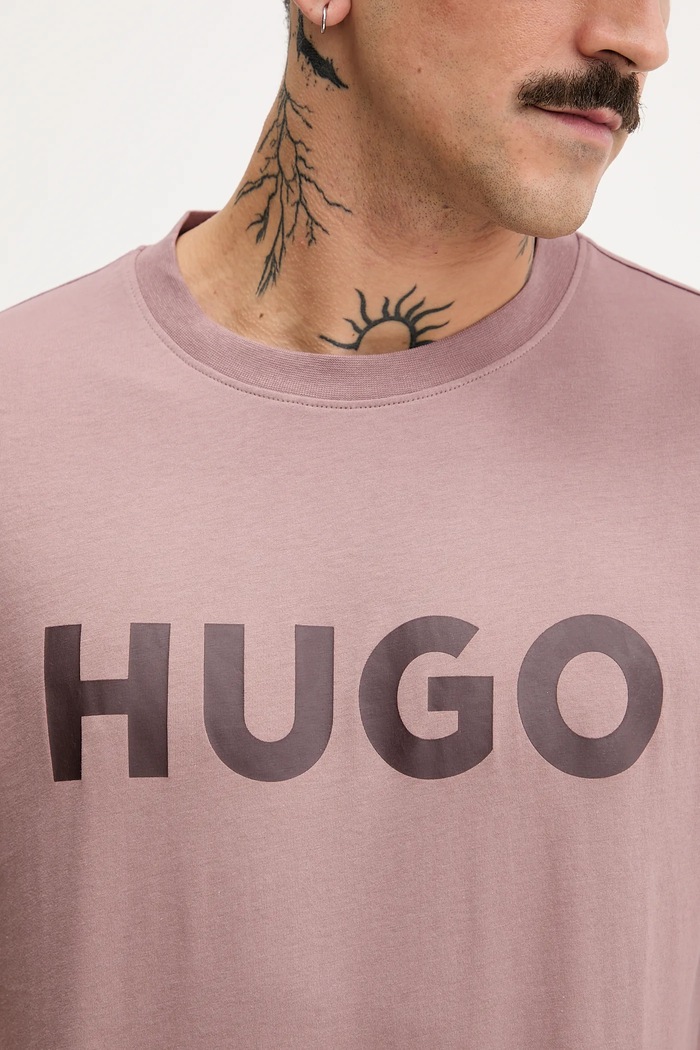 HUGO tričko pánske bavlnené Dulivio 50467556 ružová