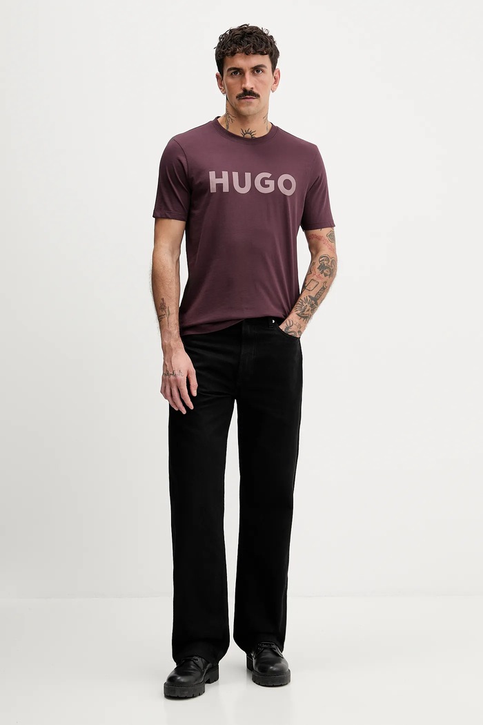 HUGO tričko pánske bavlnené Dulivio 50467556 fialová AA00