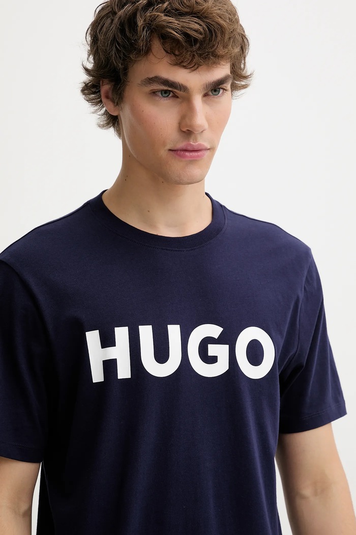 HUGO tričko pánske bavlnené Dulivio tmavomodrá 50467556
