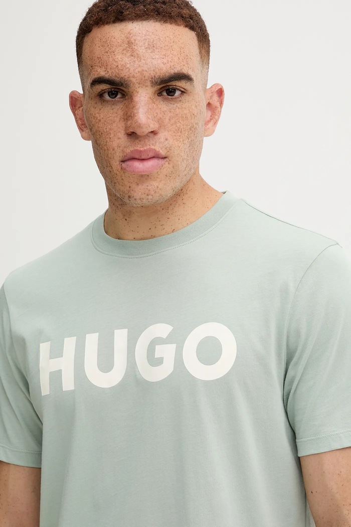 HUGO tričko pánske bavlnené Dulivio zelená 50467556