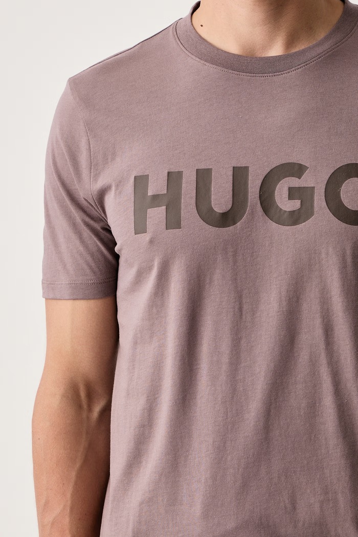 T-shirt męski bawełniany Dulivio HUGO 50467556 brązowy