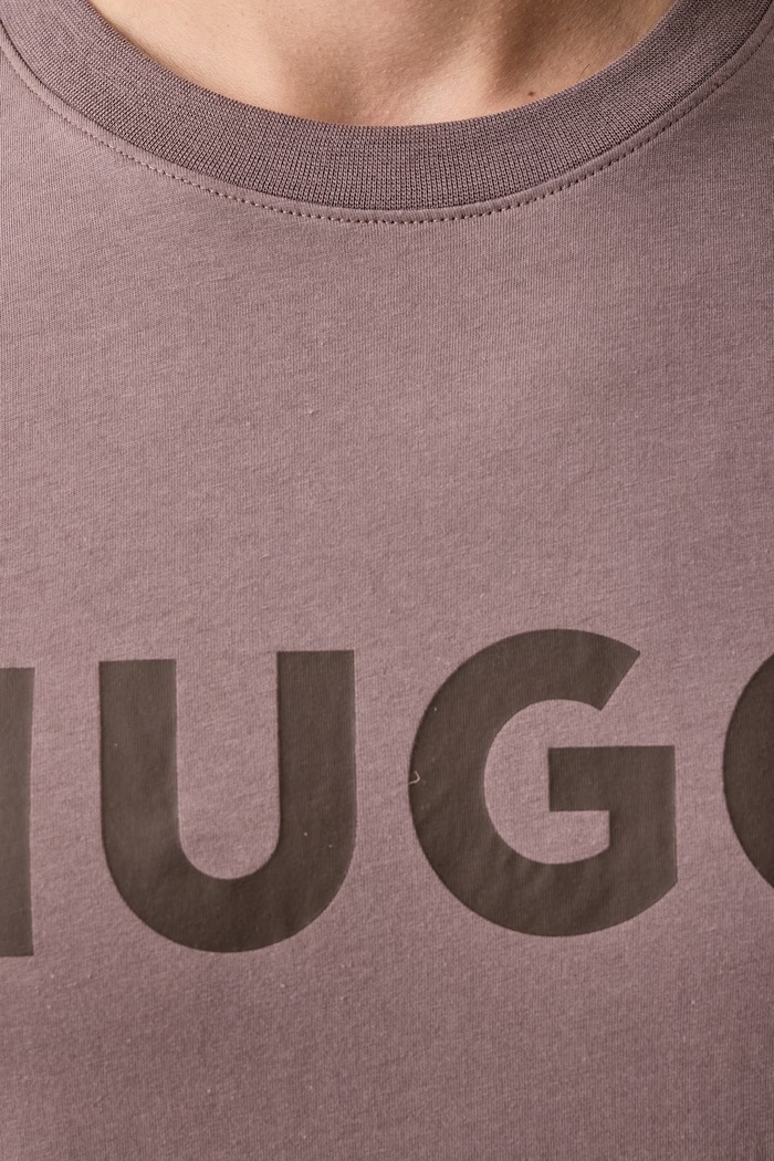 T-shirt męski bawełniany Dulivio HUGO brązowy 50467556