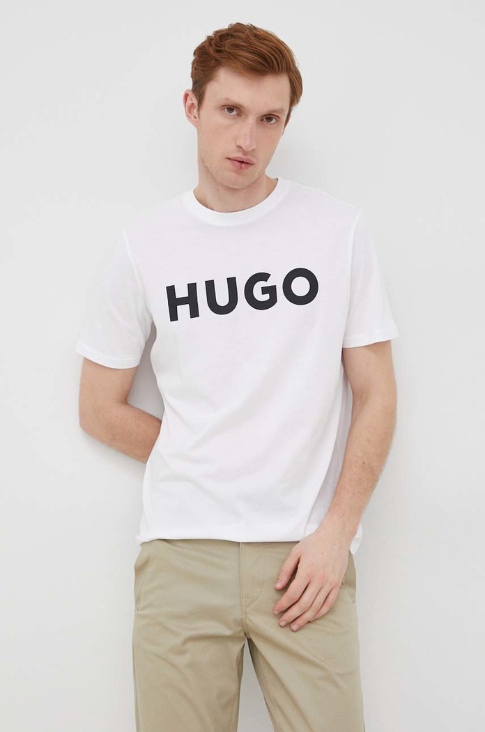 HUGO tričko pánske bavlnené Dulivio 50467556 biela AA00