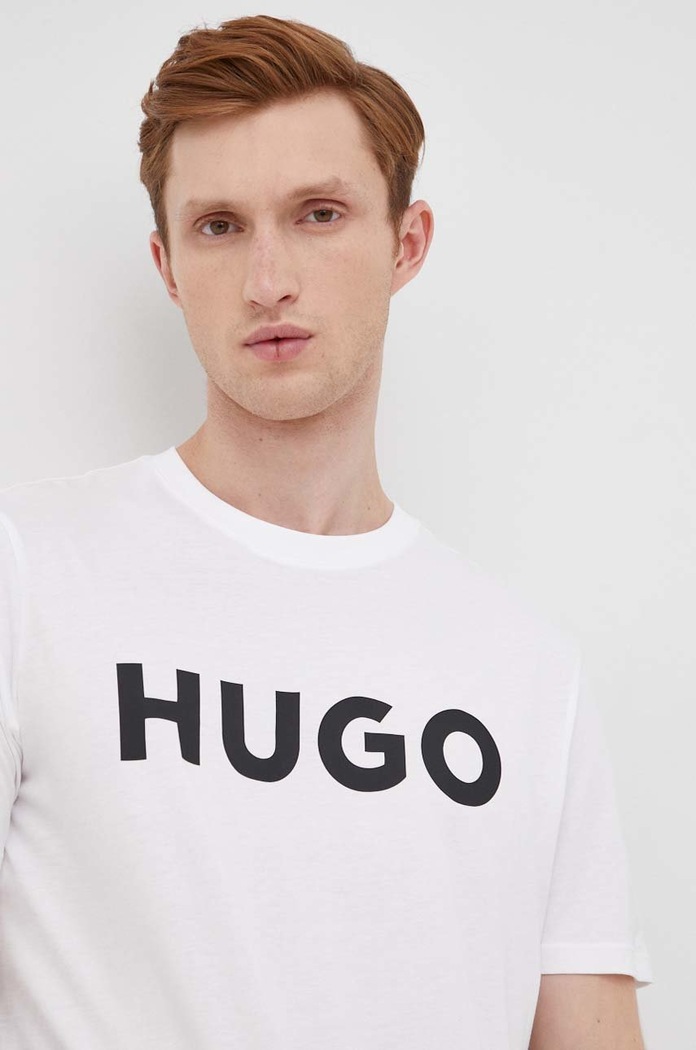 HUGO tričko pánske bavlnené Dulivio biela 50467556