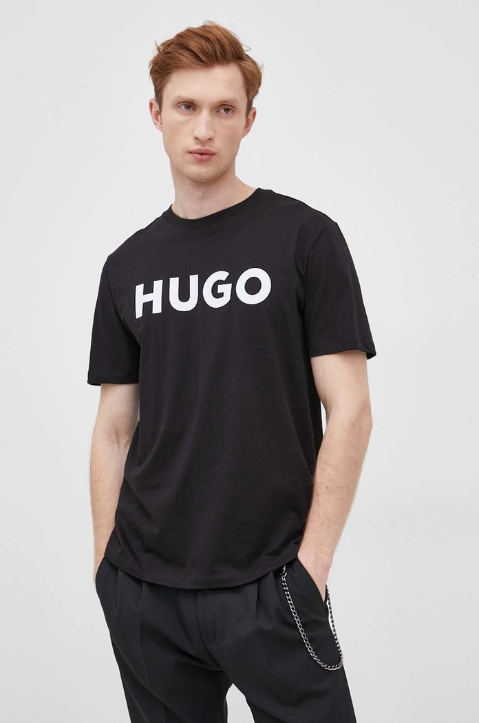 HUGO tričko pánske bavlnené Dulivio čierna 50467556