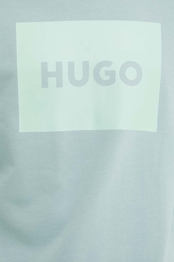 HUGO bluza bawełniana 50467944 turkusowy