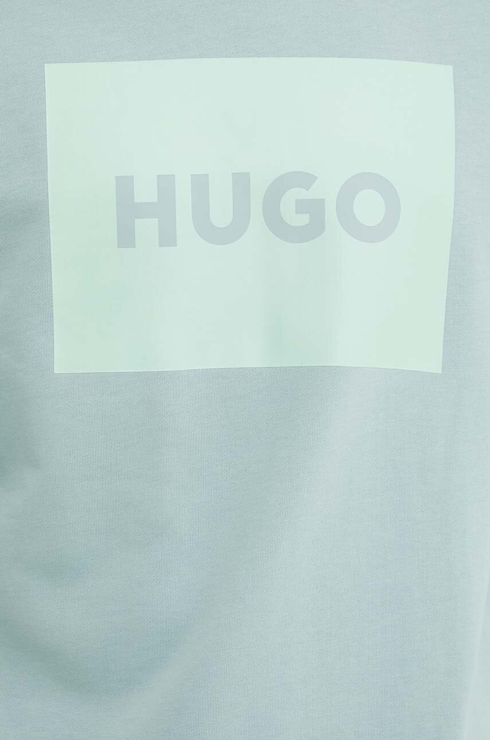 HUGO bluza bawełniana 50467944 turkusowy