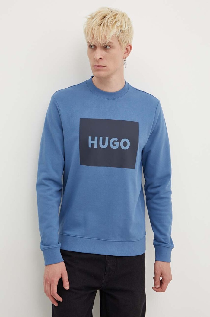 Βαμβακερή μπλούζα HUGO μπλε 50467944