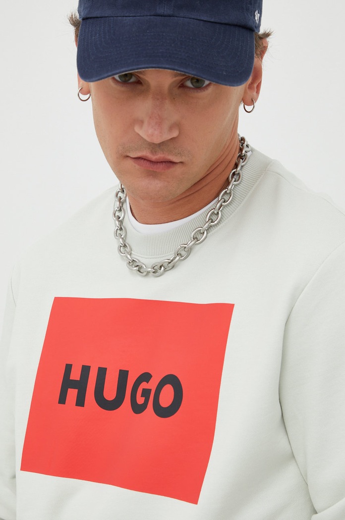 HUGO hanorac de bumbac verde 50467944