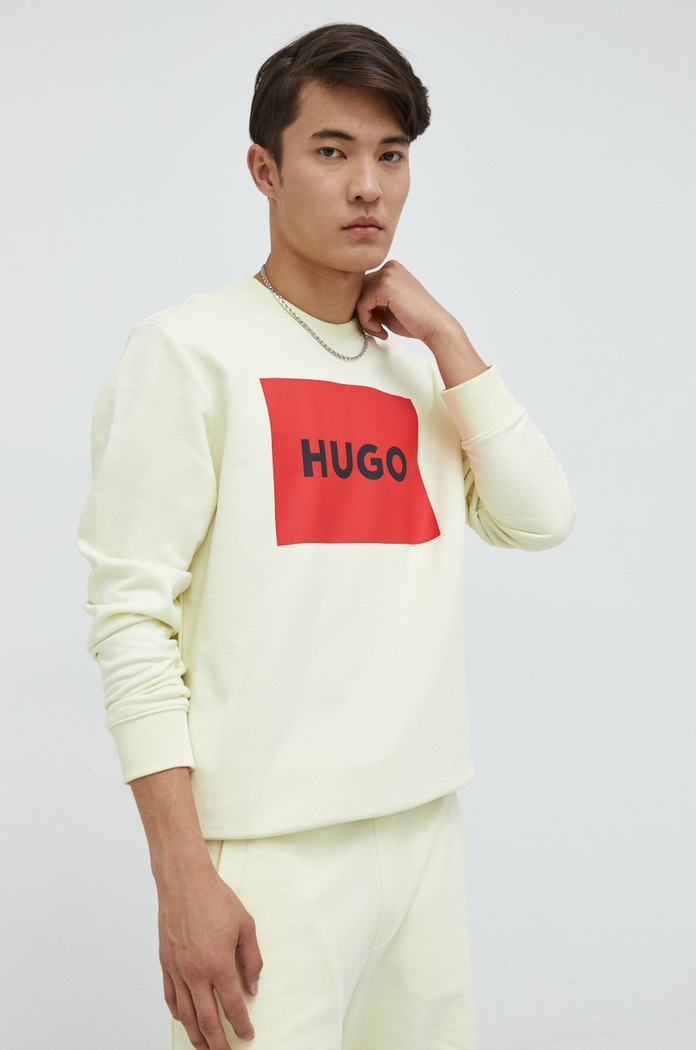 HUGO Bluza bawełniana 50467944 żółty 50467944