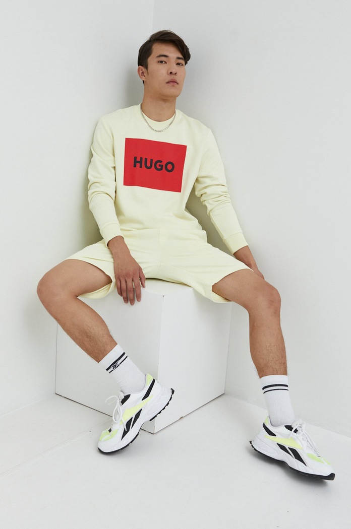 HUGO Bluza bawełniana 50467944 50467944 żółty AA00