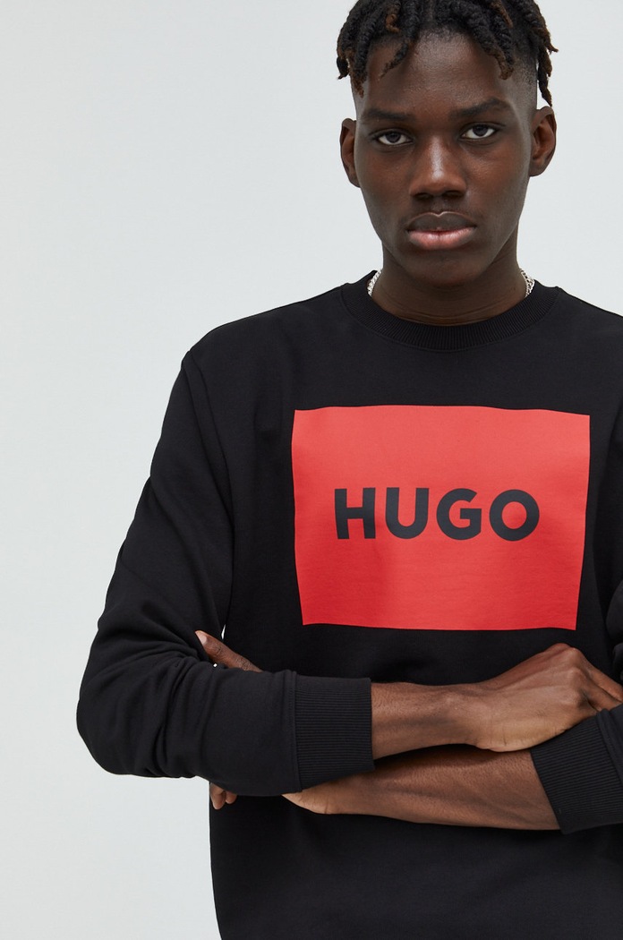 Bavlněná mikina HUGO černá 50467944